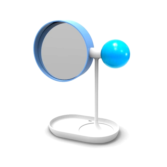 New in Box NIB RCube Ball Desk Mirror blue/blue/white Nordstrom Artsy Eclectic - Picture 2 of 12